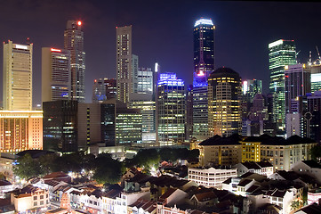 Image showing Singapore cityscape at night

