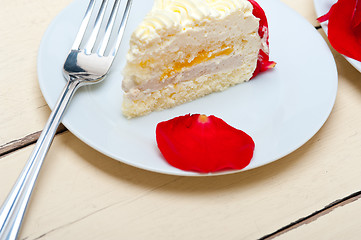 Image showing whipped cream mango cake