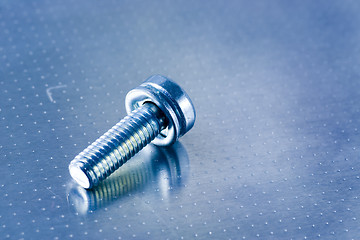 Image showing Screw on metal surface