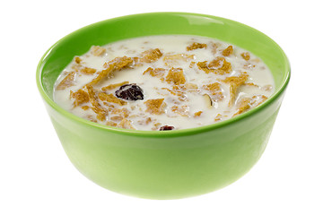 Image showing Bowl of cereal with milk

