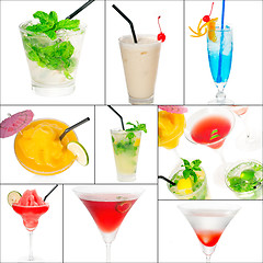 Image showing cocktails collage