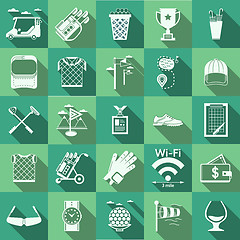 Image showing Flat vector icons for golf