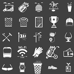 Image showing Vector collection of white icons for golf