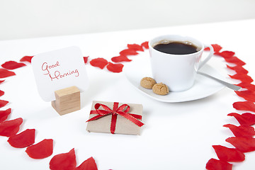 Image showing good morning heart coffee