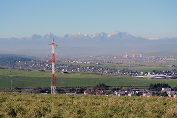 Image showing Town with Mountains