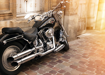 Image showing Photo of Harley Davidson on the street