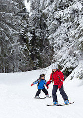 Image showing Children skiing