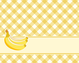 Image showing Checkered yellow background with bananas. Vector. tablecloths