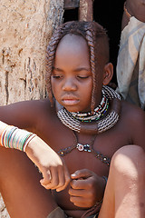 Image showing Unidentified child Himba tribe in Namibia