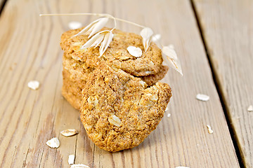 Image showing Cookies oatmeal with spikelet on board