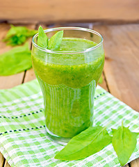 Image showing Cocktail with spinach on napkin