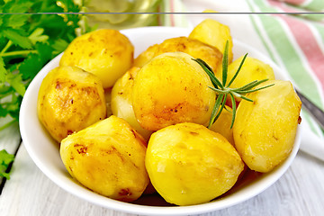 Image showing Potatoes fried in plate on light board