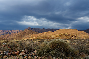 Image showing panorama of fantrastic Namibia moonscape landscape