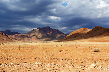 Image showing panorama of fantrastic Namibia moonscape landscape