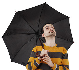 Image showing Man with umbrella