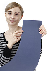 Image showing Woman holding a paper