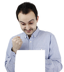 Image showing Man holding a paper