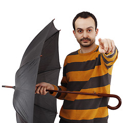 Image showing Man with umbrella