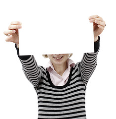 Image showing Woman holding a paper