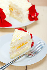 Image showing whipped cream mango cake