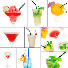 Image showing cocktails collage