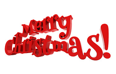 Image showing Merry Christmas lettering isolated