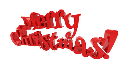 Image showing Merry Christmas lettering isolated