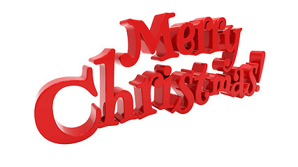 Image showing Merry Christmas lettering isolated