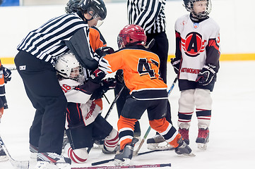 Image showing Referee separates fighting players