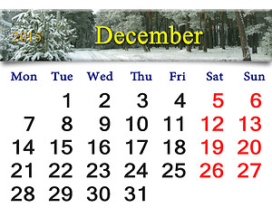 Image showing calendar for December of next year