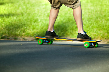 Image showing Longboarder Closeup