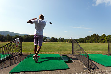 Image showing Golfer at the Driving Range