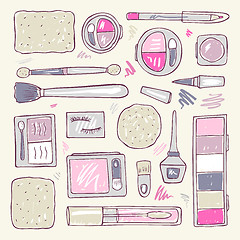 Image showing Cosmetics.  Makeup set.