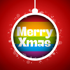 Image showing Gay Flag Merry Christmas Ball