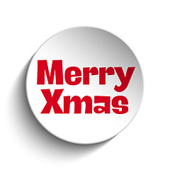 Image showing Merry Christmas Icon Button Red