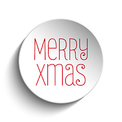 Image showing Merry Christmas Icon Button Red