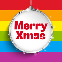 Image showing Gay Flag Merry Christmas Ball