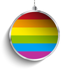 Image showing Gay Flag Merry Christmas Ball