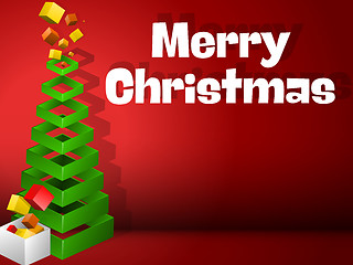 Image showing Christmas Tree Geometric Pyramid with Gifts