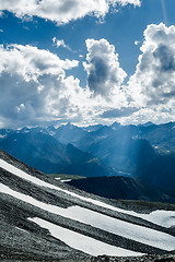 Image showing Sunbeams in mountains, Altai. Russia