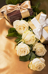 Image showing flowers and gift