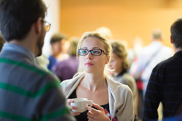 Image showing Coffee break at business meeting.