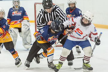 Image showing Referee separates fighting players