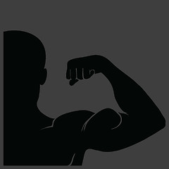 Image showing strong man silhouette