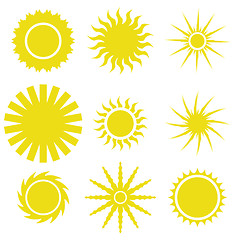 Image showing sun icons set