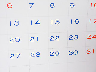 Image showing Calendar page