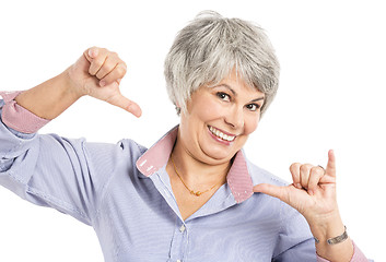 Image showing Positive old woman