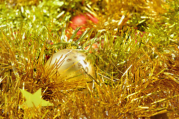 Image showing Christmas background with toys and garland