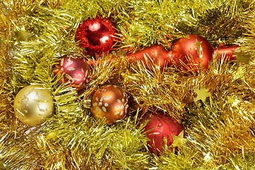 Image showing Christmas background with toys and garland