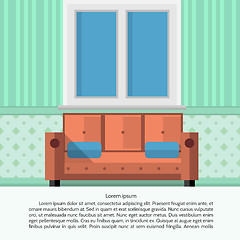 Image showing Flat vector illustration of living room interior
